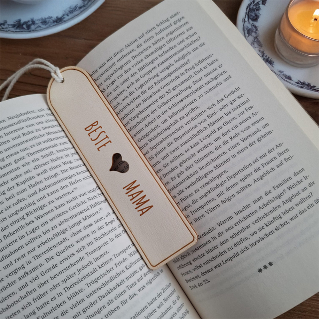 Lesezeichen Herz - Personalisierbar